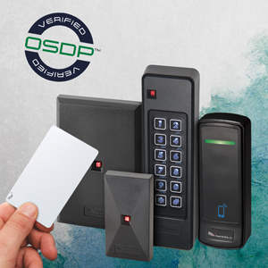 Access control card presented to RFID readers